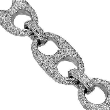 14K White Gold Mens Custom Diamond Chain 76.65 Ctw